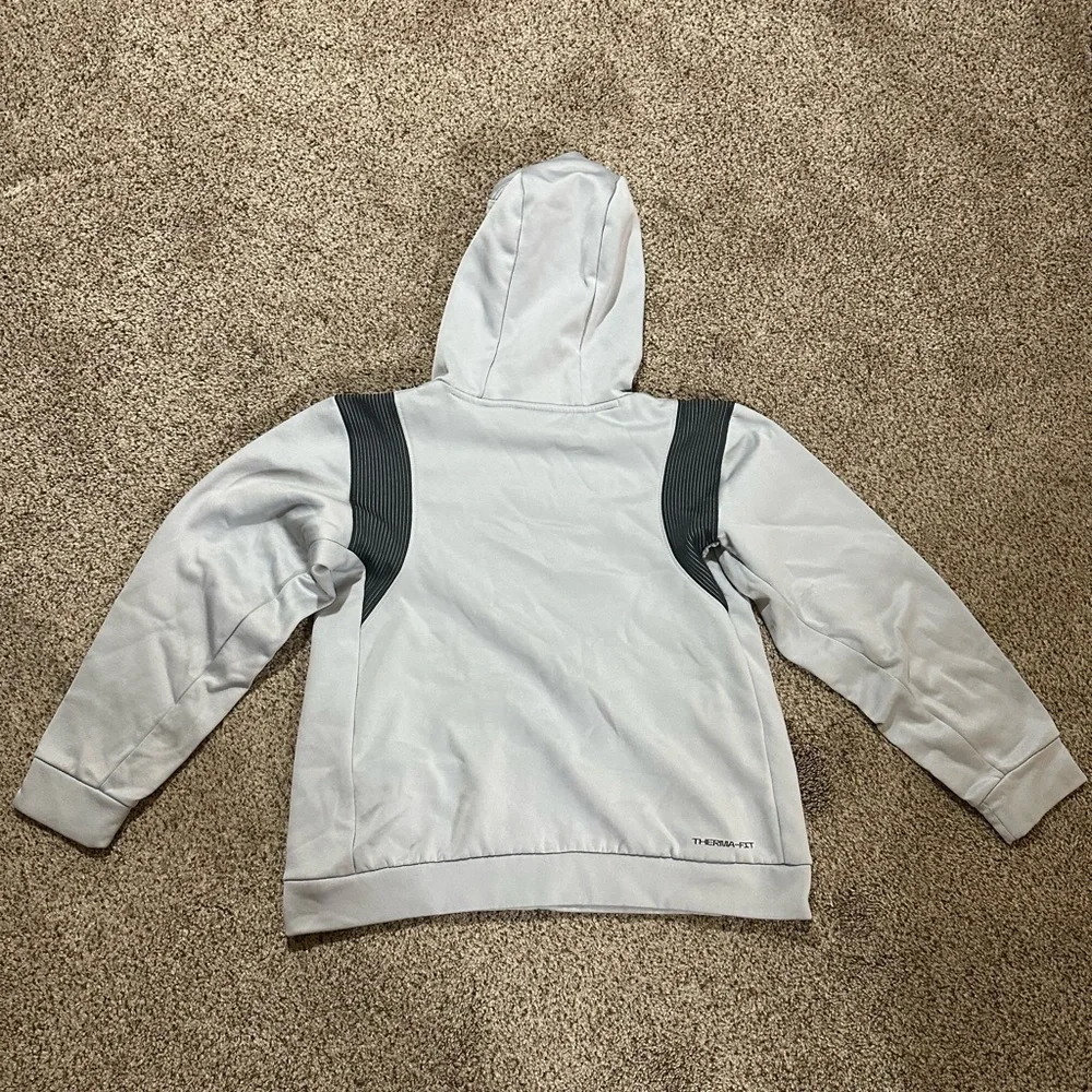 Kids Nike Gray Hoodie with Black Logo - Picture 11 of 12